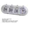 Perpetual Desk Calendar with Clock Vintage Manual Flip Calendar Digital Alarm Clock