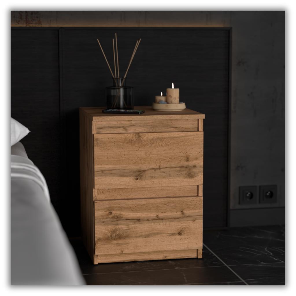 Loft Bedside Cabinet 40 Cm Oak Wotan Large Bedside Table Nakastlik For Bedroom