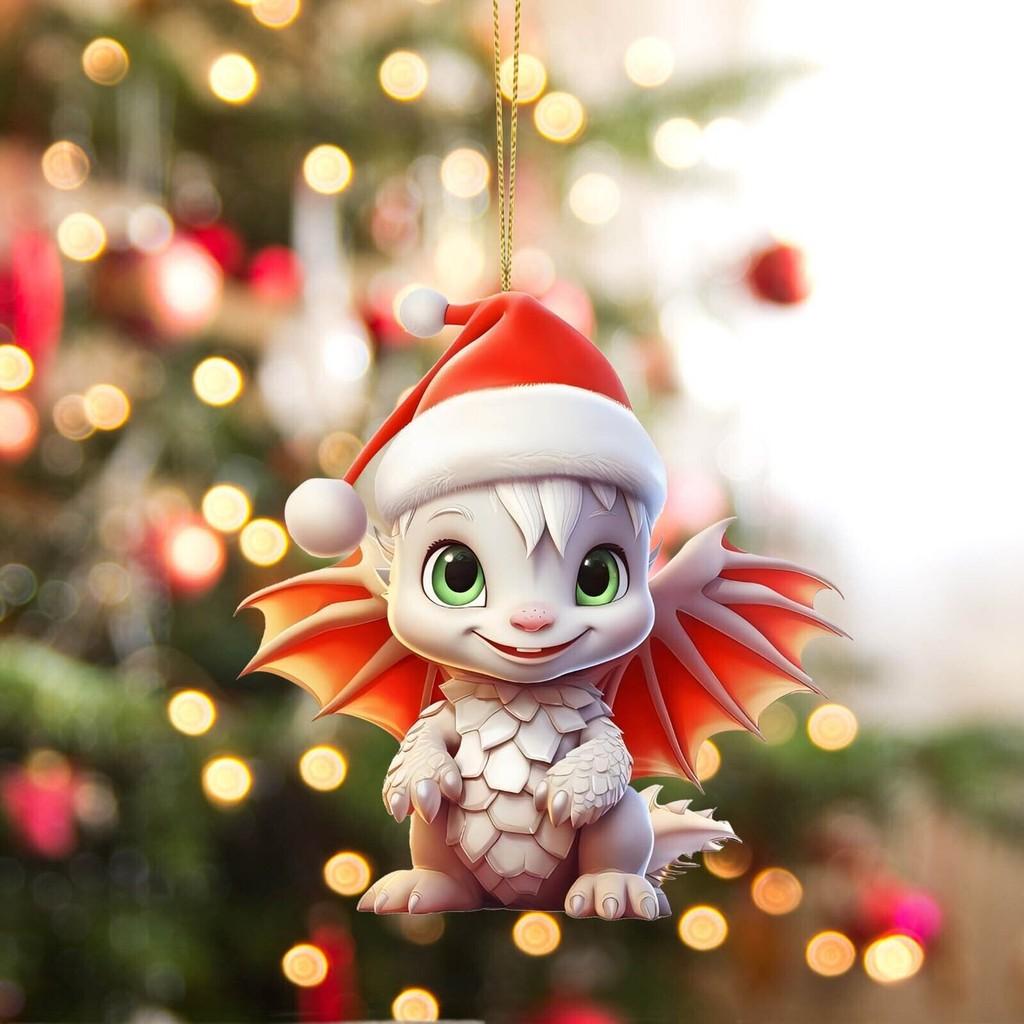 

Playful Acrylic Christmas Ornaments Colorful Dinosaur Decorations For Festive Auto Accents 1