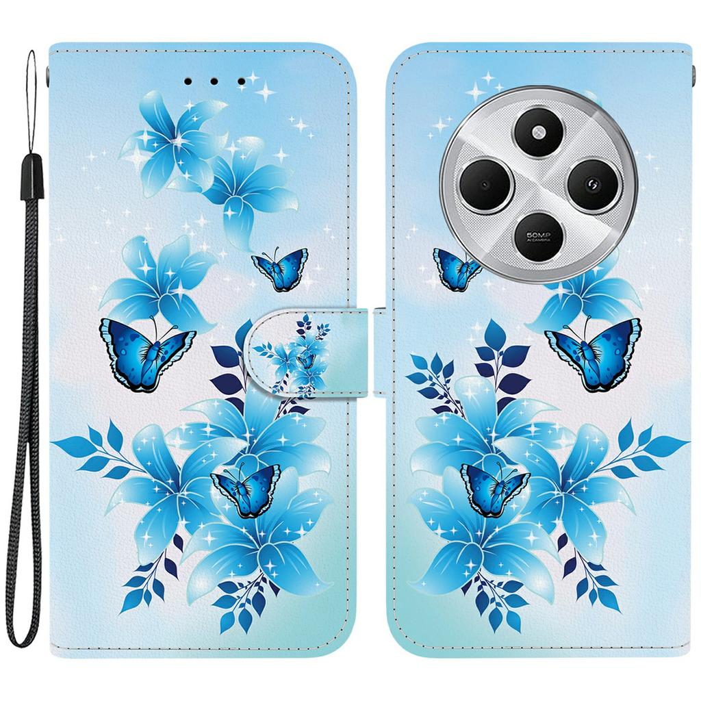 Phone Case For Xiaomi Redmi 14C 4G/Redmi 14R 5G/Poco C75 4G Pattern Printing Leather Flip Wallet Cover with Lanyard