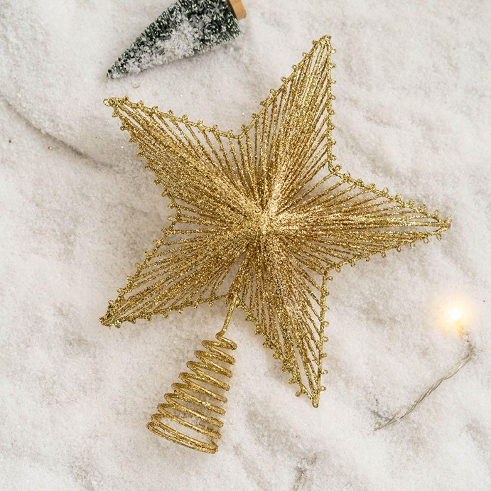 Shining Tree Topper Stars Five-pointed Star Christmas Tree Ornaments  New Year