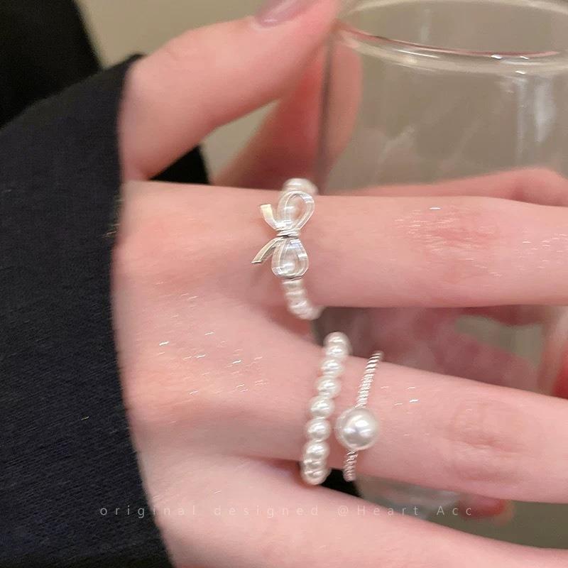 Beaded Ring for Women, A Niche Design for The Index Finger, Light Luxury and High-end Style, Multiple-layered Ring for Finger Wearing