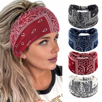 Breites Bohemia Stirnband Atmungsaktiv Dehnbar Yoga Workout Geknotetes Haarband Afrikanische Frauen Mädchen Kopfbedeckung Haarschmuck