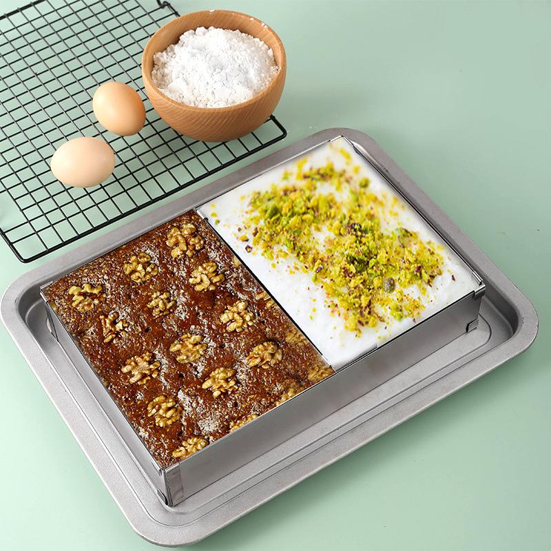 Square Rectangular Cake Mold Ring, Adjustable Stainless Steel Square Mousse Cake Cutter Baking Mold Pastry Baking Tool
