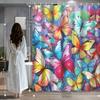 Elegant Dreamy Colored Butterfly Shower Curtain with 12 Hooks - Waterproof Bathroom Decor
