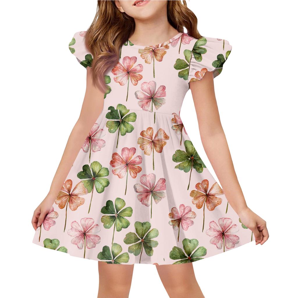 Letnia Sukienka Księżniczki dla Dziewczynek - Sukienka T-shirtowa o Kroju A. dzień Patryka