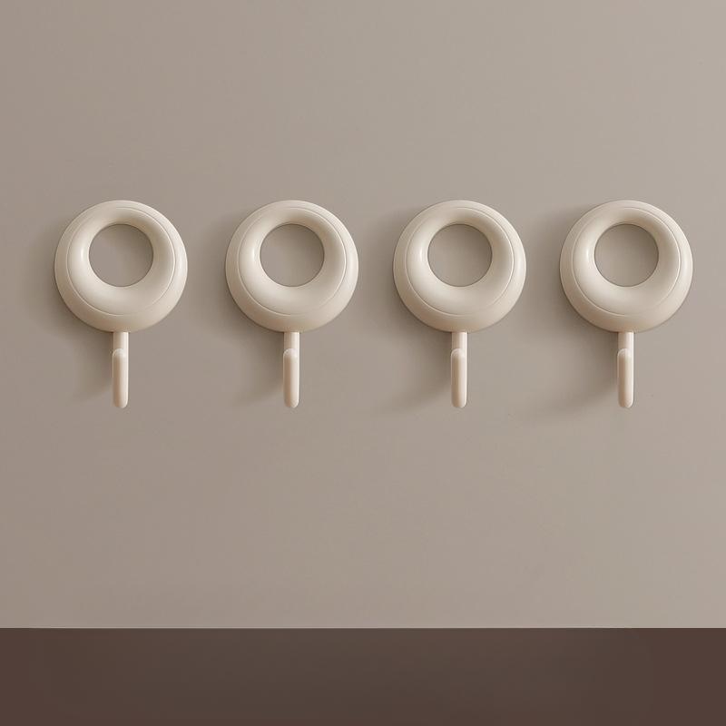 

Крючок Крепкий клейкий настенный несущий крючок Без гвоздей Не оставляет следов За дверью Крючок для общежития Без перфорации Липкий крючок 4packs молочный белый