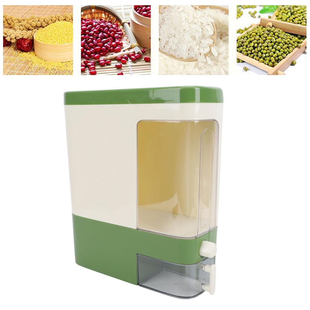 Rice Dispenser Press Type Humidity Proof Slim Rice Storage Container with Cup for Cereal Grain