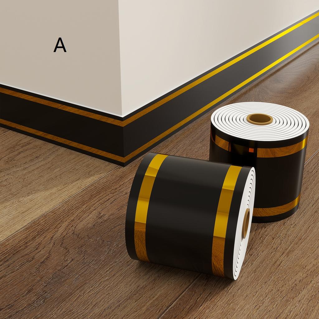 Self-Adhesive Skirting Wall Stickers 5m Stain Resistant Baseboard Trim for Living Room Dining Area Wall Decoration