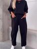 2024 European and American Casual Fashion Solid Color Women's Two-Piece Sports Set
