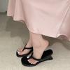 Fashion Women High-heeled Slippers 2025 Summer Clip Toe Flip Flop Fashion Pumps French Wedge Sandals Square Toe Ladies Shoes Sandalias
