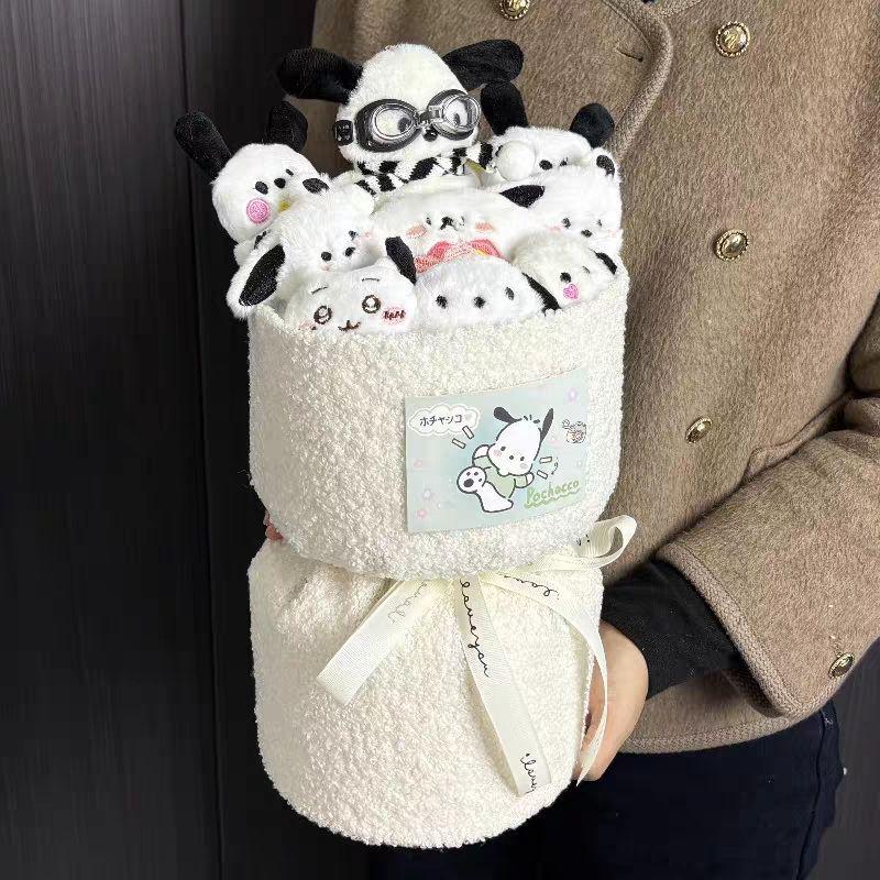 Pacha Dog Plush Bouquet - Cute Cartoon Doll Gift for Girls, Friends, or Girlfriends