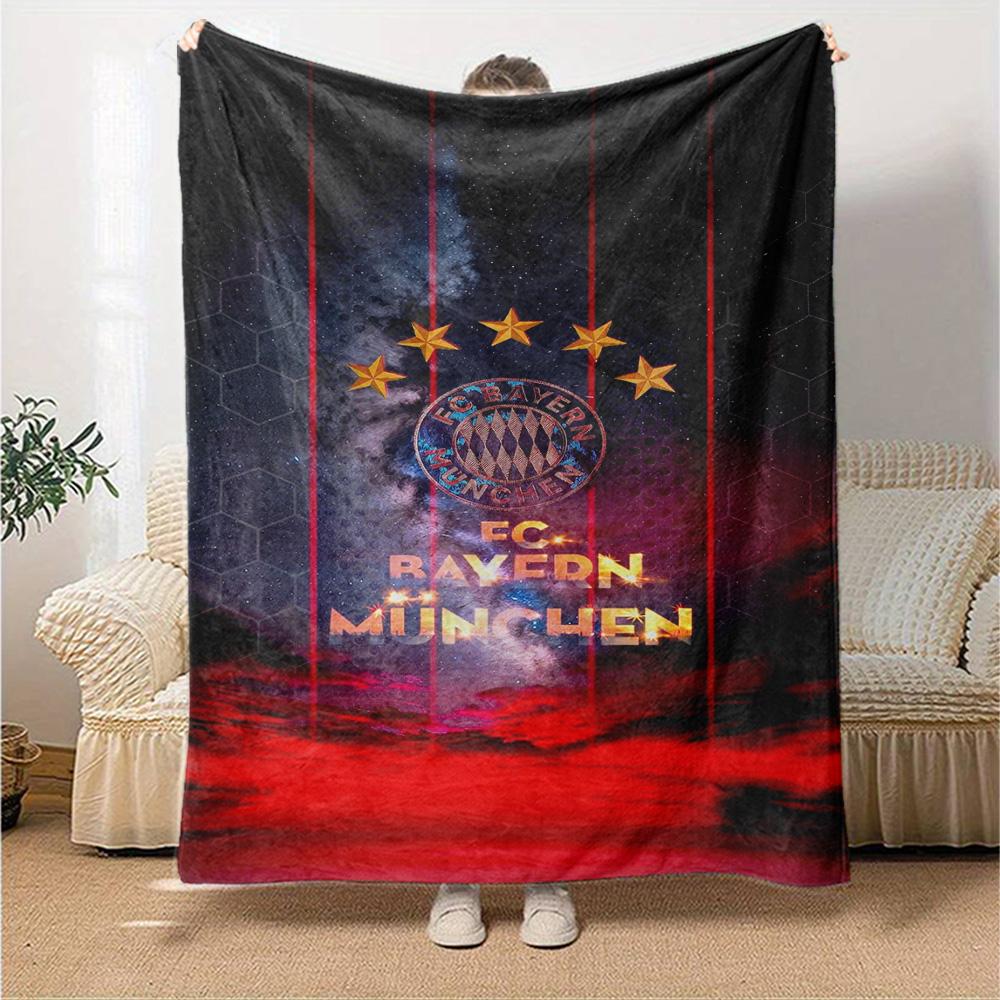 Bayern Munich Crest Blanket Warmthful Decor Perfect for Office Chair Bed Couch All-Season Use Modern Style Perfect Gift for Relatives and Friends