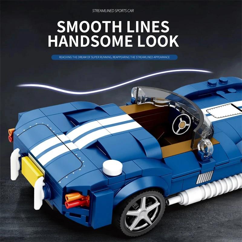 312PCS AC COBRA Car Building Block Set Creative City Vehicle Diy Car Model Bricks Desktop Display Toys For Kids Holiday Gifts