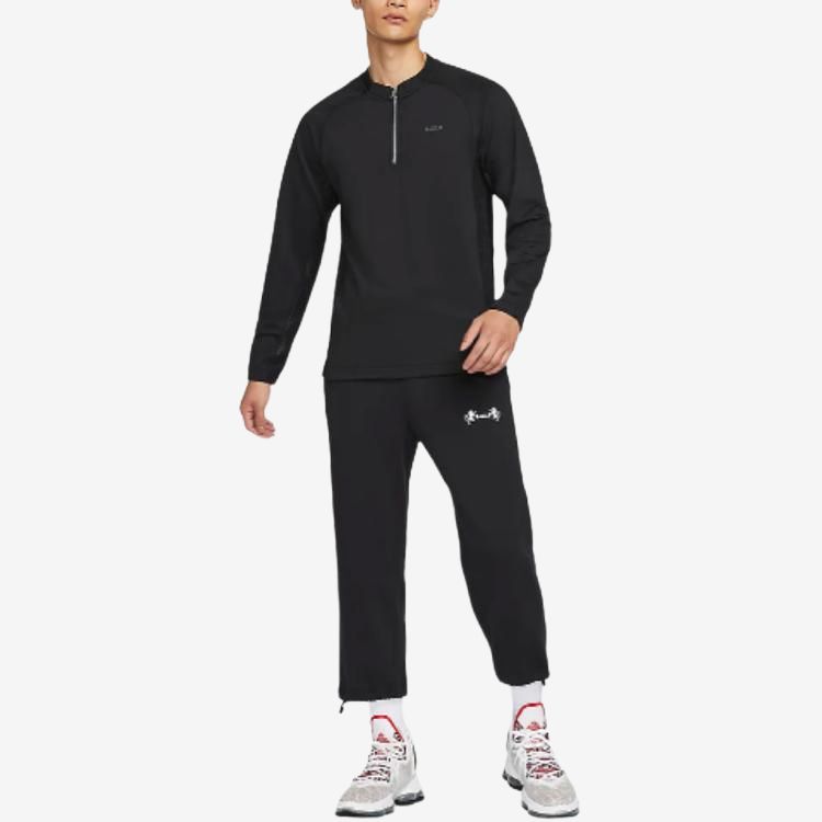 Nike DNA Dri-Fit LeBron Solid Color Quick-Dry Panel Pullover Long Sleeve Basketball Shirt Men tops Black FZ1031-010