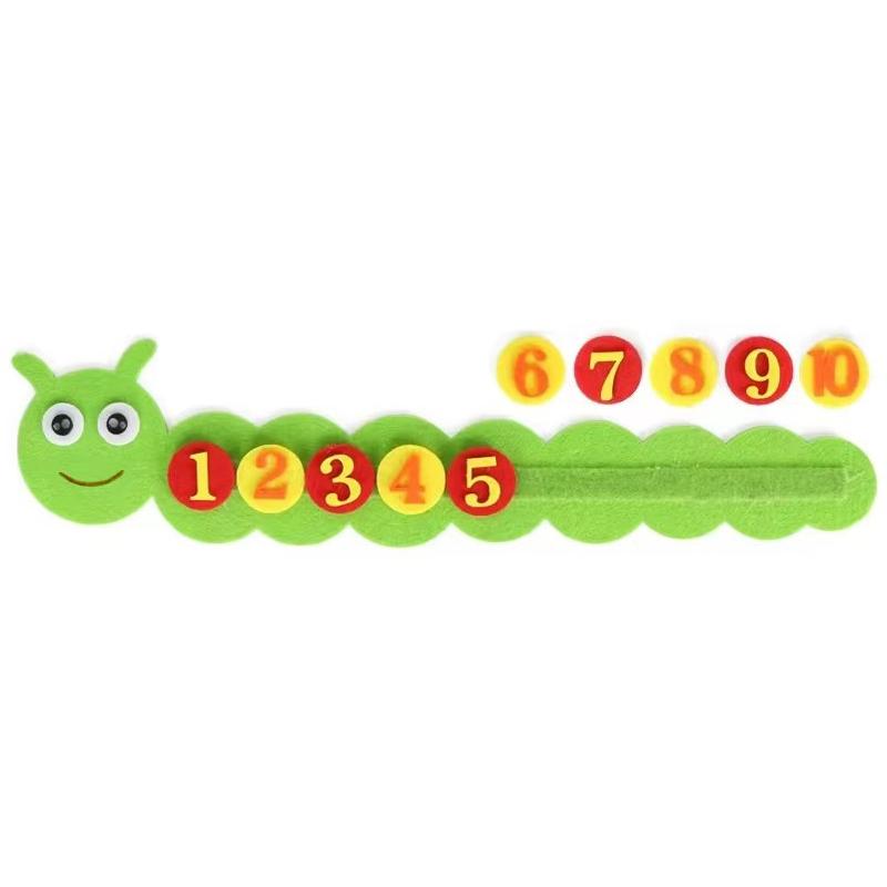 1/2pcs Caterpillar Puzzle Felt Toys Ordering Numbers Cognition Children Montessori Mathematics Early Education Puzzle Toy TMZ