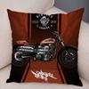Bunter Motorrad Kissenbezug Dekor Vintage Stil Motorradrennen Kissenbezug Weicher Plüsch Kissenbezug für Sofa Zuhause Auto 45x45cm