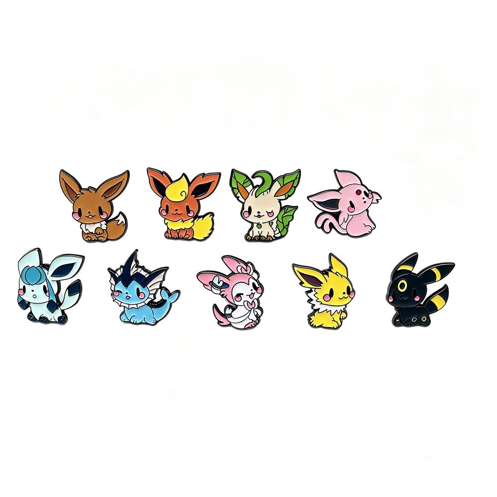 Eevee Family Enamel Pin Cartoon Anime Metal Lapel Brooch For Denim Jacket Backpack Hat Decor Kawaii Gift For Kids