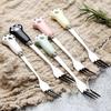 Cute Cat Paw Wooden Fruit Forks (2-Pack)