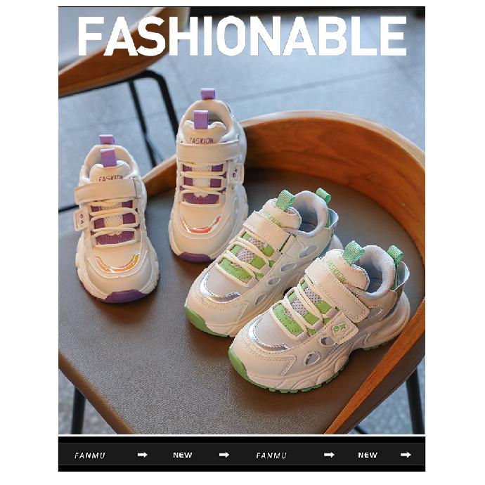 Girls' Spring New Children's Sports White Shoes, Soft-soled Dad Shoes for Older Girls, Autumn and Winter Models
