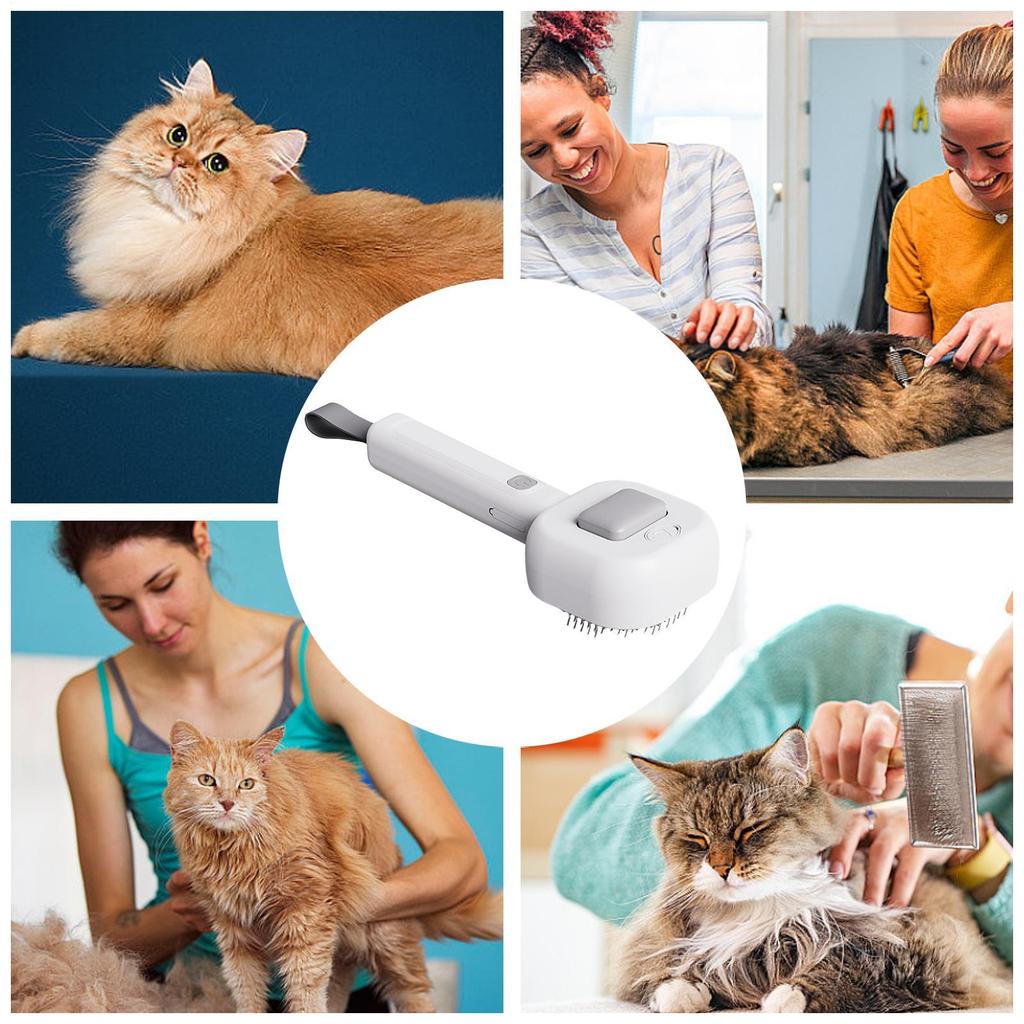 Cat Steams Brush Non-irritating Steams Cat Shedding Brush Multifunctional Pet Grooming Tool for Hair Removal Detangling Comb