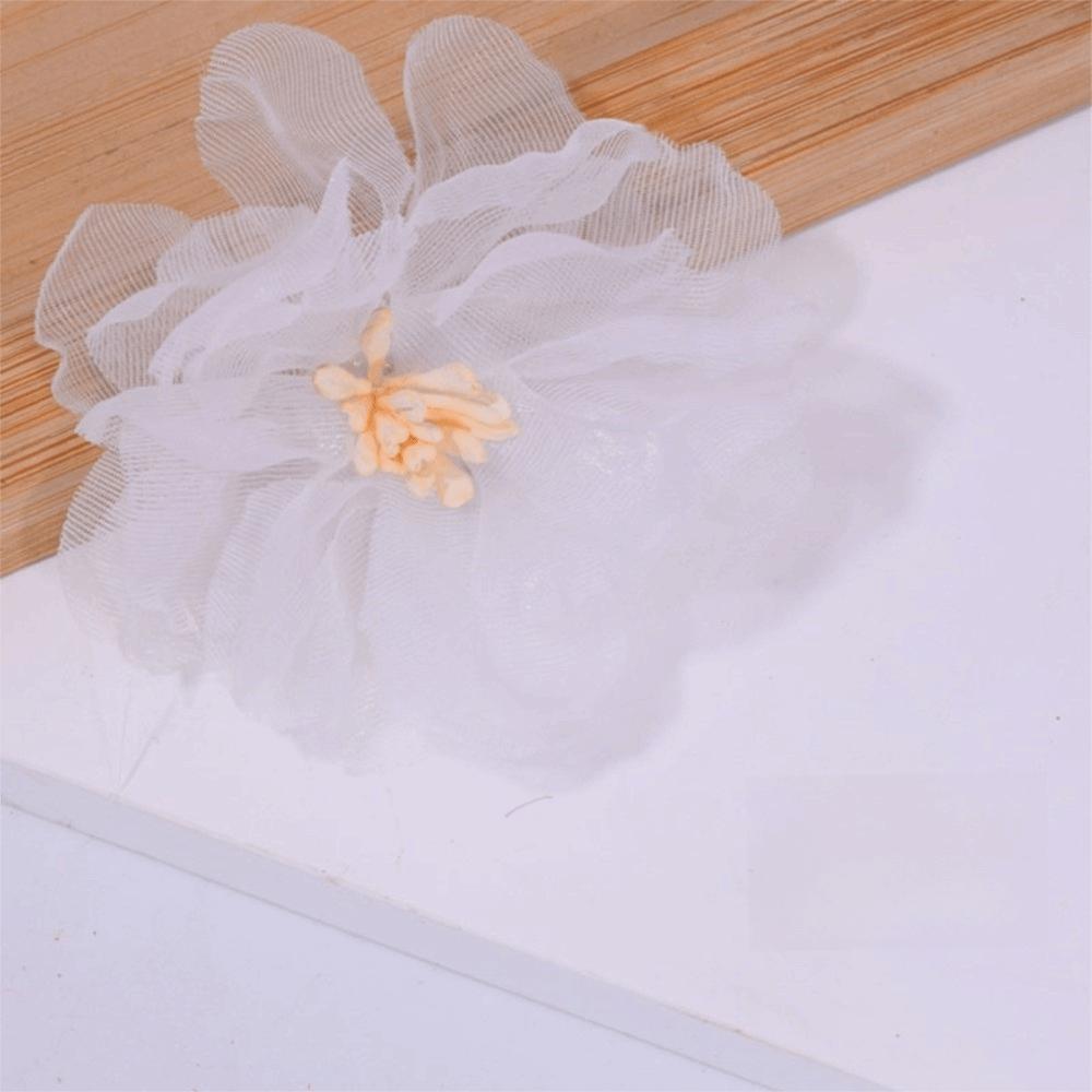 10Pcs Colorful Organza Artificial Flower Appliques  for Wedding Dress Hats Decoration