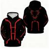 TRON Light Cycle Themed Men's Hoodie, Red Blue White Three-Color Circuit Graphic,  Fashion Jacket for Autumn Winter