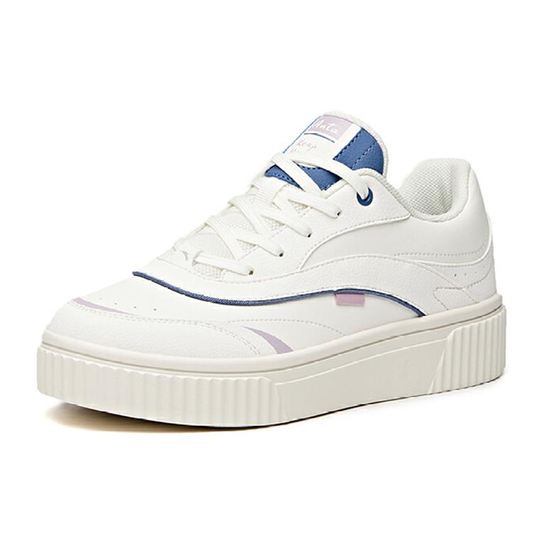Anta Life Collection Slip Resistant Abrasion Resistant Low Top Skateboard Shoes Women's White Blue 922038026-2