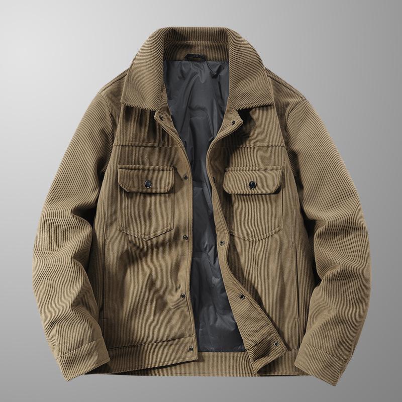 Осенне-зимняя мужская вельветовая куртка-пуховик — фото 3