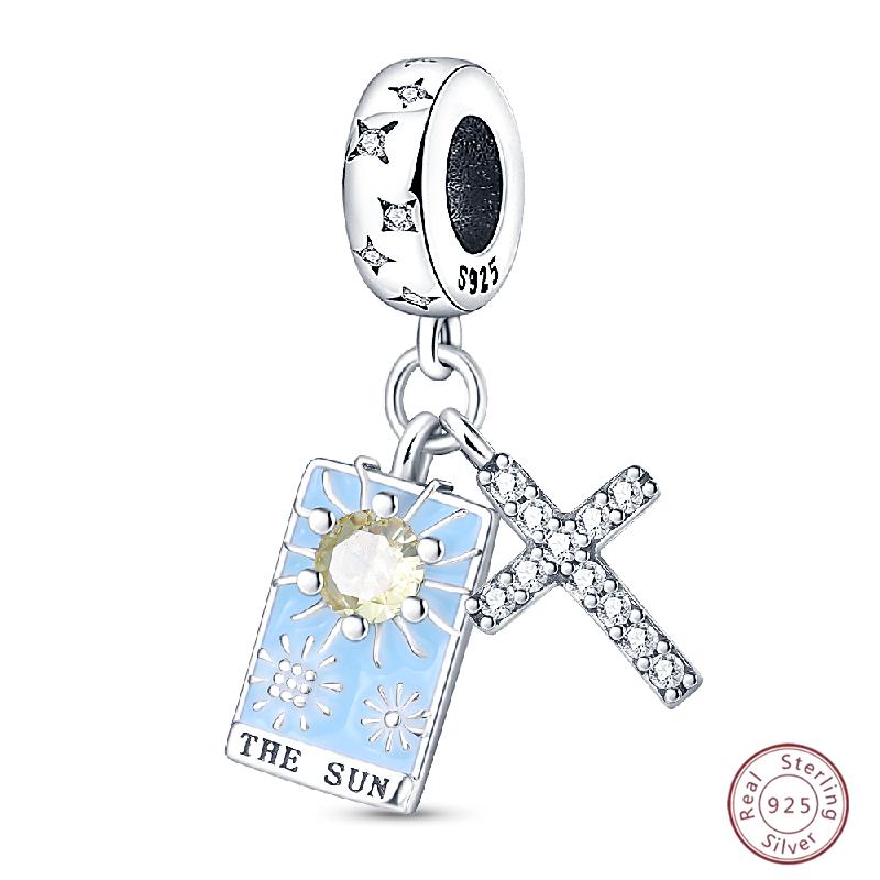 Copper Beaded Pendant Sun Moon Star Magic Tarot Vitality Suitable For Original 3Mm Bracelet Women Exquisite Jewelry