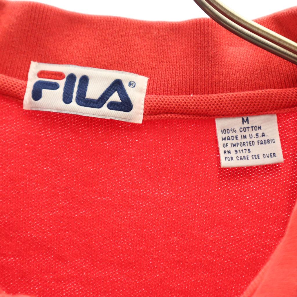 Fila 90s Made In USA Old Short Sleeve Polo Shirt M Red Men's Used