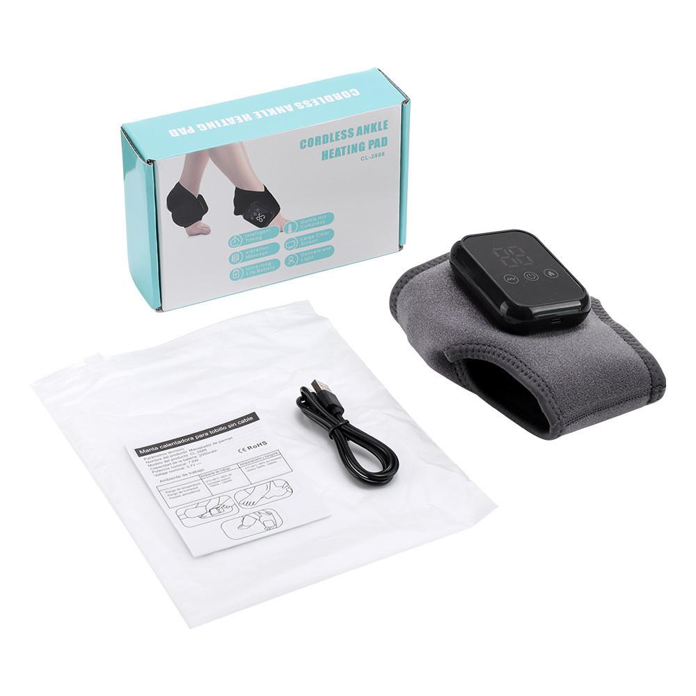 Cordless Electric Ankle Heating Pad Rechargeable Vibration Foot Ankle Massager Hot Compress Ankle Joint Therapy Device