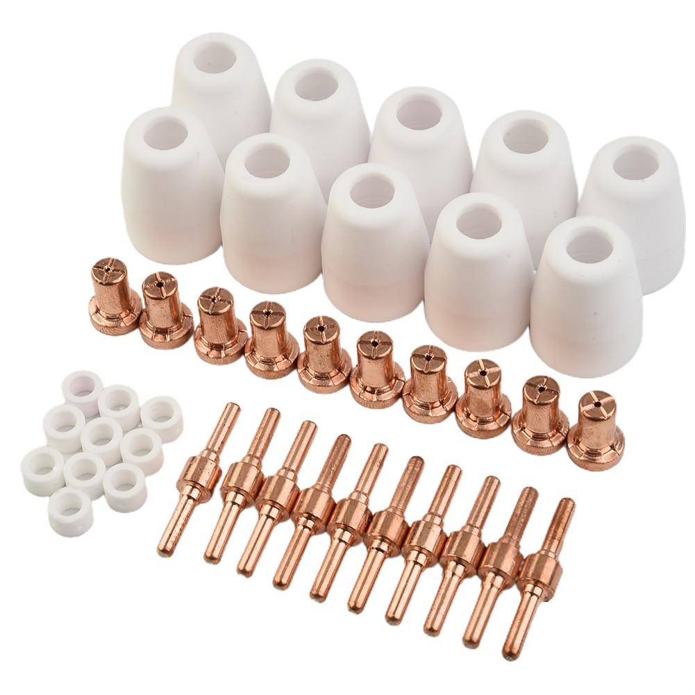 40pcs Air Plasma Cutter Consumables Extend Tips For PT-31 -40 Torch CUT-40 50