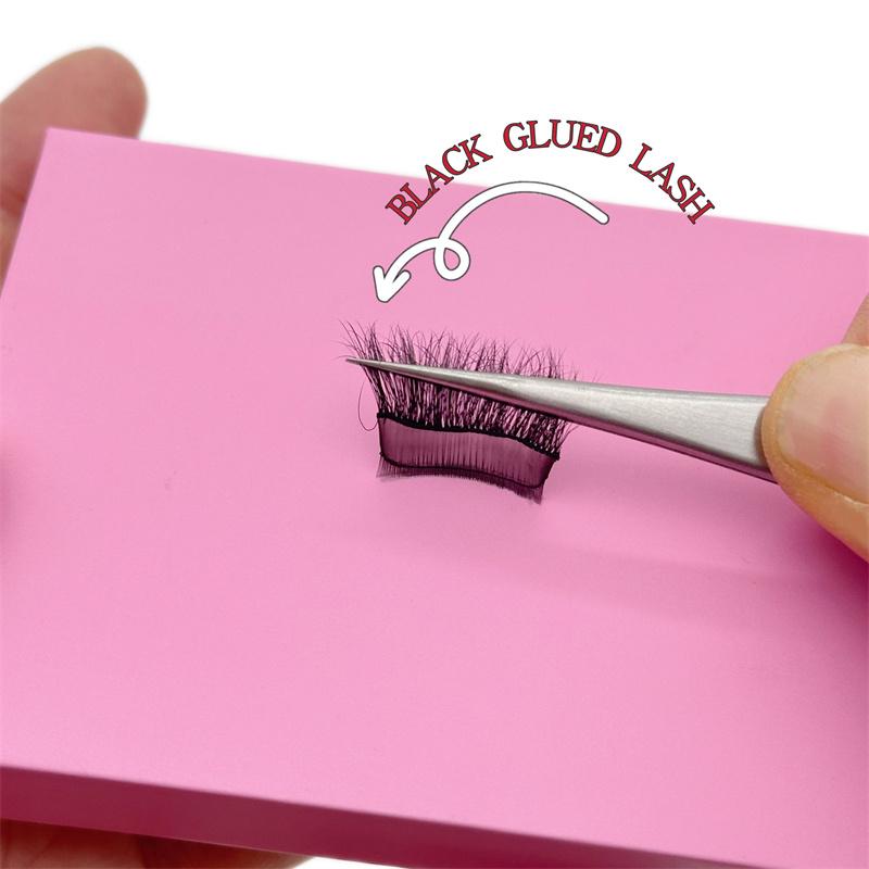 Clear Glue Super Fine Soft Band False Eyelashes Slef Adhesive Sticky Handmade Press on Strip Half Lashes