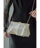 Shiny Tuck Clutch Party Satin F [niana] Bag, Bag, Lamé Handbag, Beige,