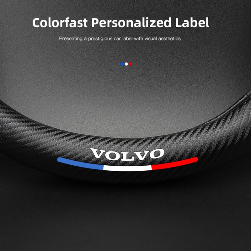 Volvo Steering Wheel Cover Carbon Fiber Leather Cover Car Accessories For Volvo Xc60 Xc90 V40 V60 S60 V50 V90 S80 C40 XC40 V70