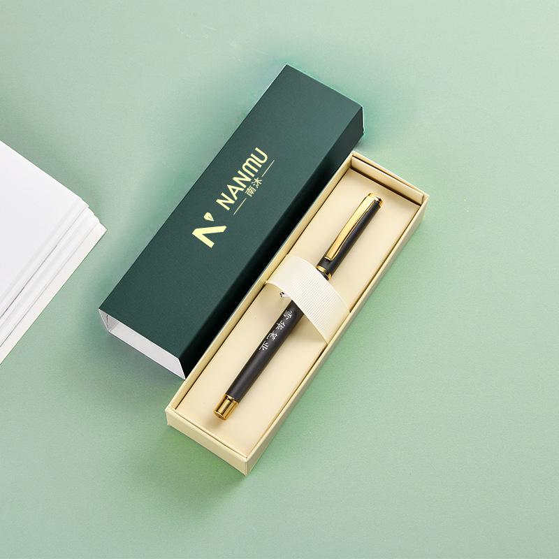 Luxuriöses Geschäftsgeschenk-Set: Kugelschreiber mit individuellem Logo, heißgeprägt, in eleganter Verpackung