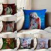 J-Jazmin B-Bean Pillow Case Anti-dustmite Pillowcase Invisible Zipper Silky Short Plush Sofa Cushion Cover