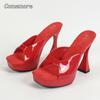 12CM Wedges Platform Sandals for Women Summer Footwear Fashion Heels Slip-on High Heeled Mules Size 34-43 Sandalias De Mujer