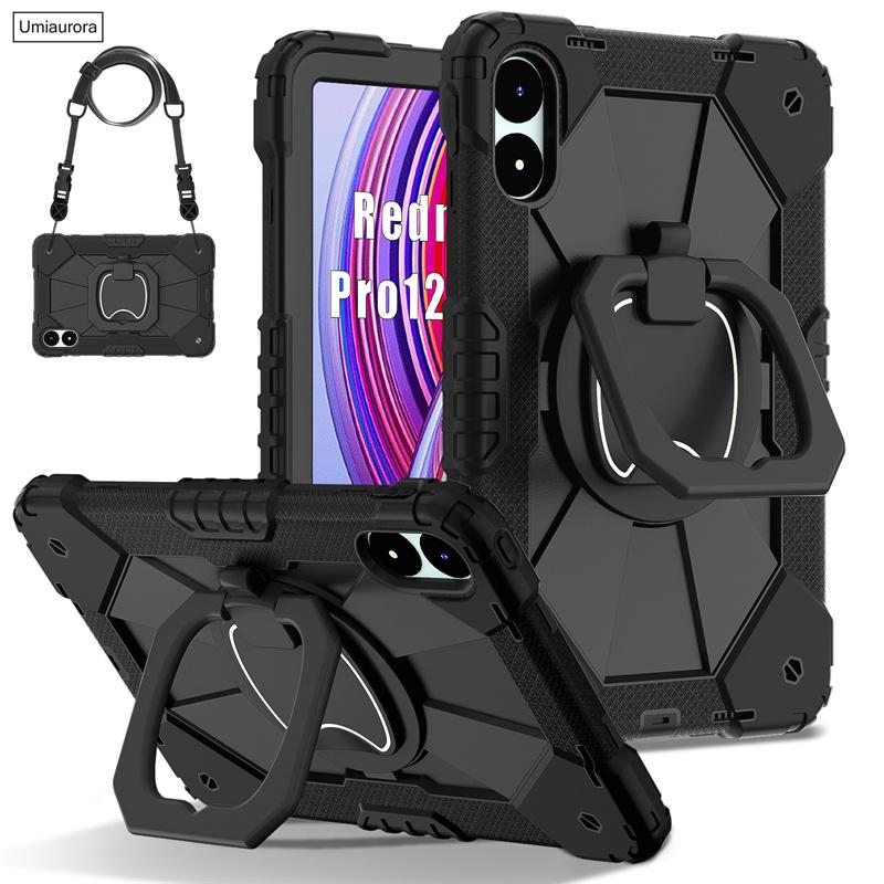 For Xiaomi Redmi Pad2 11" SE 8.7 Pro 12.1" POCO Pad 12.1 Inch Shockproof PC Rugged Tablet Case Pull Ring Stand Strap Cover Funda