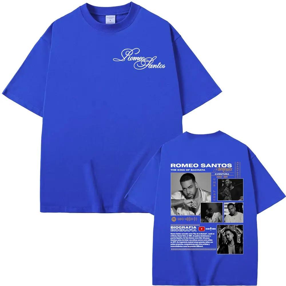 T-shirt Grafica Uomo Donna King of Bachata Romeo Santos Tour Album 2026 Street Vintage Classico 100% Cotone T-shirt Casual