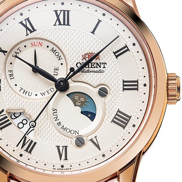 Orient Pánske RN-AK0001S (Orient Classic SUN&MOON) Okrúhle hodinky Hnedé Nerezové Viacručičkové Analógové