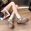 Maillard Brown Platform Ugly Cute Big Head Bread Shoes Women's Autumn New Muffin Baseplate Shoes