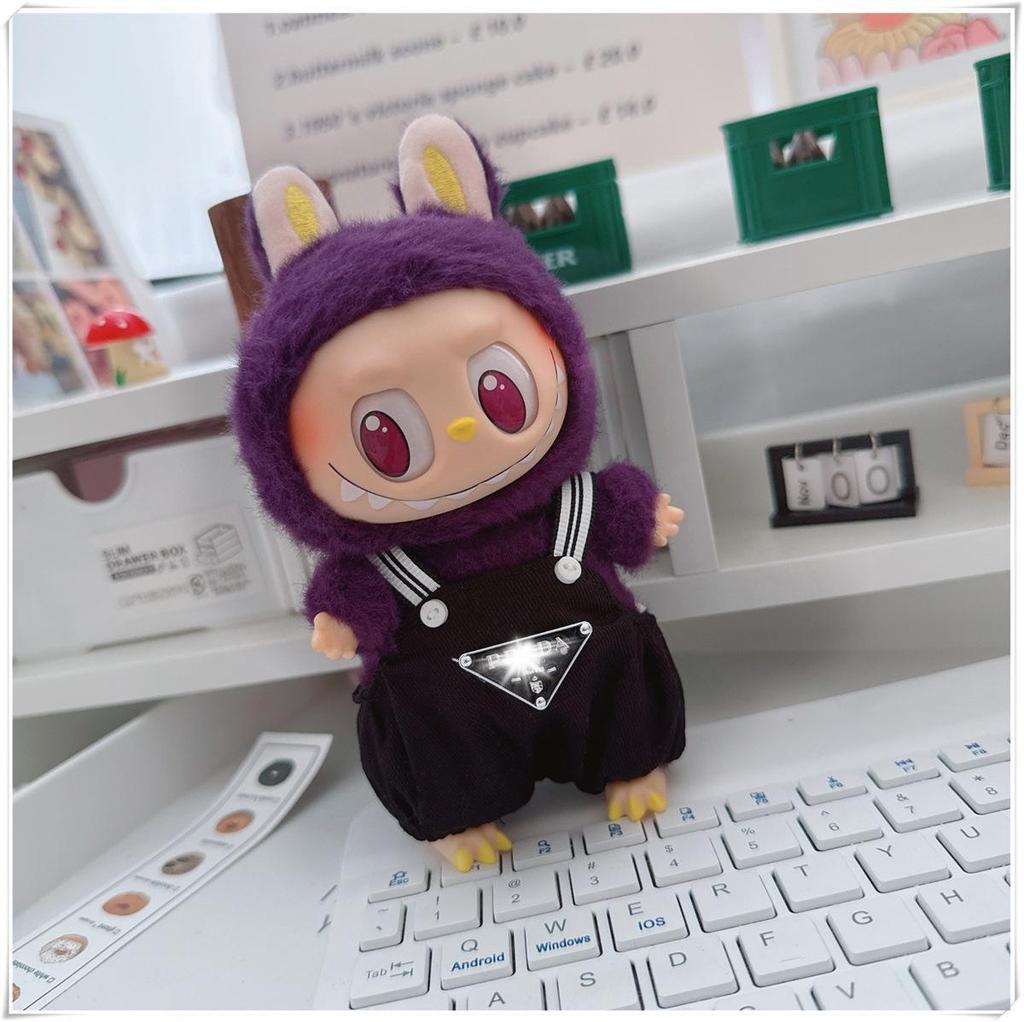 10cm & 17cm Cotton Doll Clothes Replacement Set: Overalls & T-Shirt