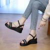 2025 New Women's Sandals One-button Summer Sweet Fashion Thick-soled Non-slip and Thin Versatile Open-toed Roman Shoes