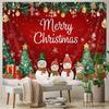 1 Piece of Merry Christmas Snowman Polyester Tapestry: Snowman, Gifts and Star Patterns, Indoor Christmas Living Room Decoration