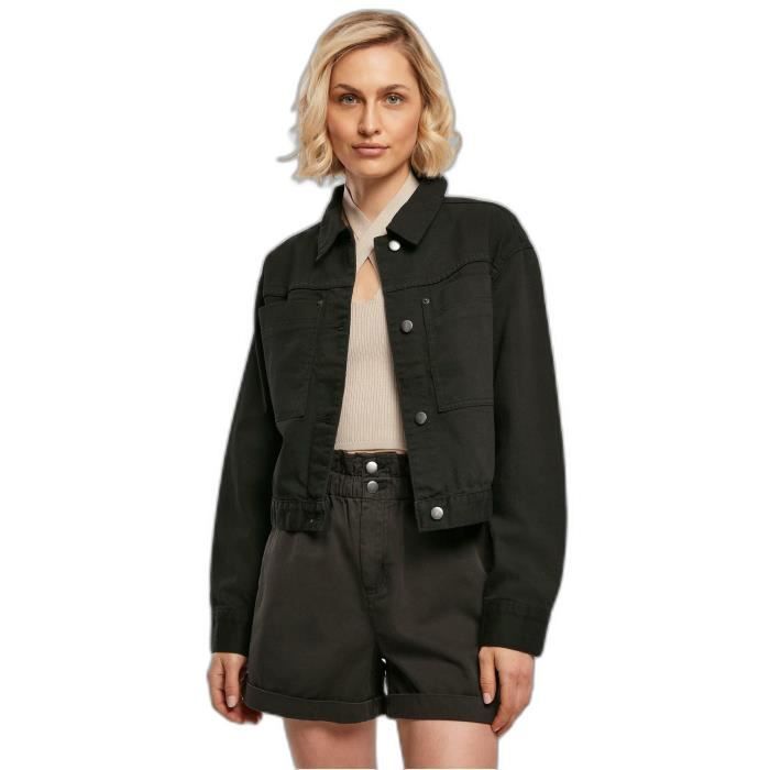 Veste En Jean Courte Femme Urban Classics Boxy Worker - Noir - XS