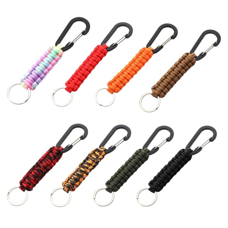 3 Pcs Paracord Braided Keychain Clip with Strap Heavy Duty  Paracord Lanyard Clip Keychain for Men Women Sports