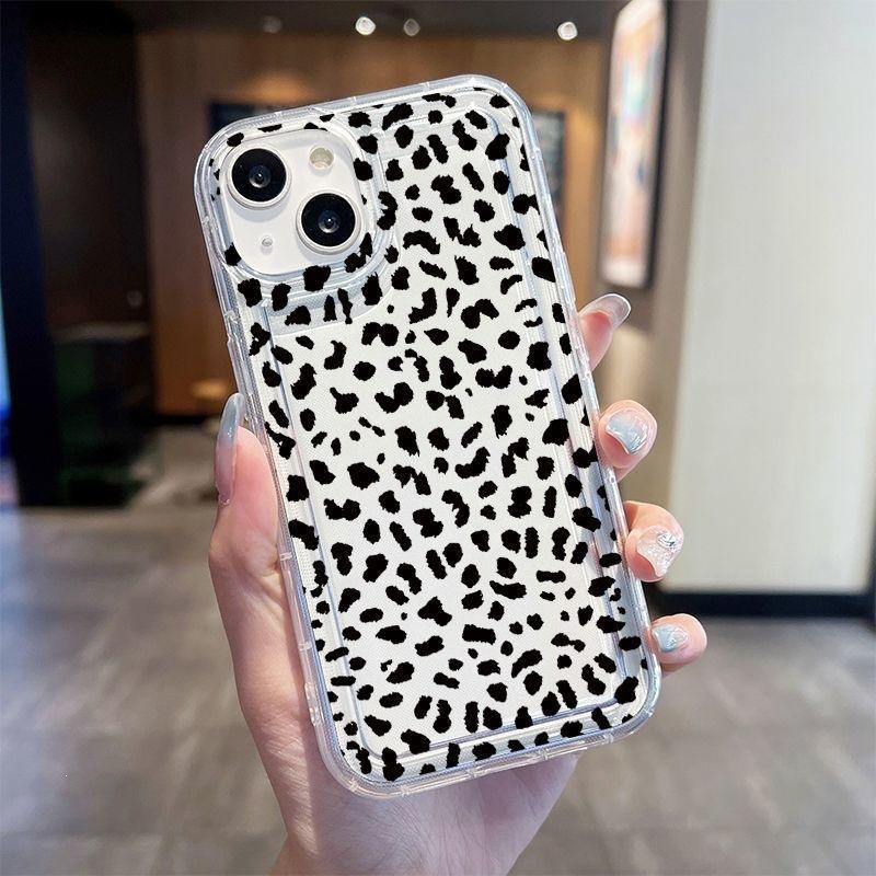 Applicable to Apple 14 mobile phone case personalized iPhone13promax protective case 12 new leopard print European and American ins style
