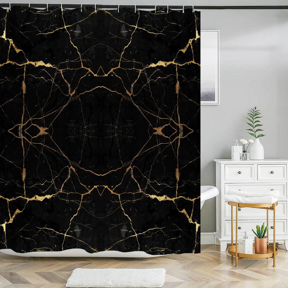 

Modern Minimalist Style Shower Curtain Printed Polyester Fabric Bathroom Curtains Home Bathroom Bathtub Decor Curtain With Hooks W60H190(CM)-1 Pcs